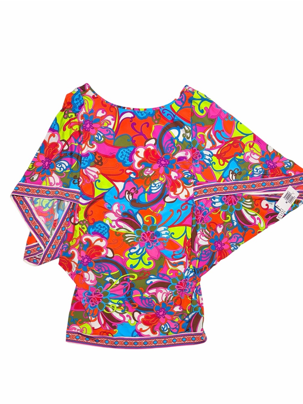 TRINA TURK new Fiji Floral Cape-Sleeve Tunic Dress - Picture 8 of 16
